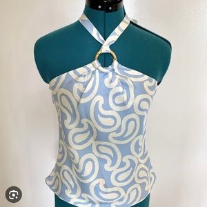 J. McLaughlin blue and white top